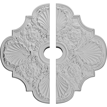 Ekena Millwork Flower Ceiling Medallion, Two Piece (Fits Canopies up to 6 1/4"), 29"OD x 3 5/8"ID x 1 3/8"P CM29FW2